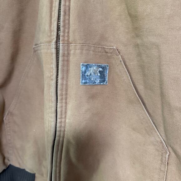 Polar King by Key Men's Tan Canvas Full Zip Hooded Lined Jacket Size Large - Picture 6 of 16